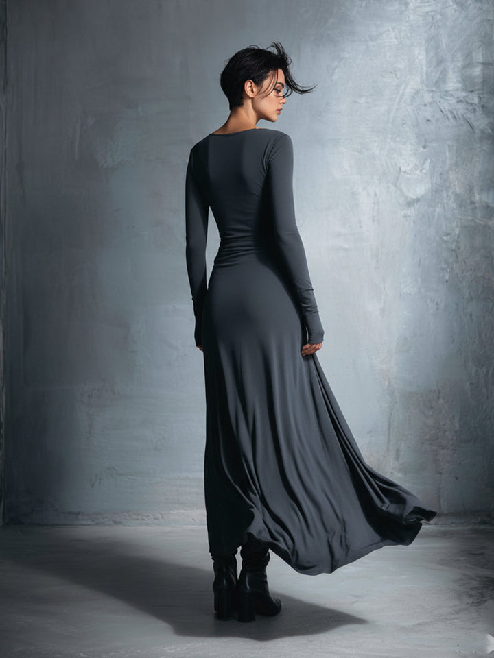 Women’s Side Knot Tie Waist Maxi Dress