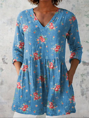 Women’s Long V-Neck Blouse