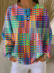 Women’s Multicolor Tartan Plaid Sweater
