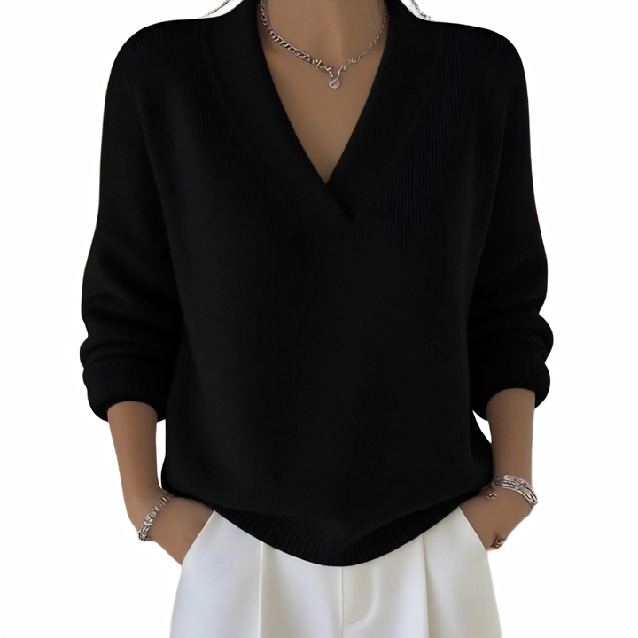 Women’s V-Neck Knit Pullover Sweater