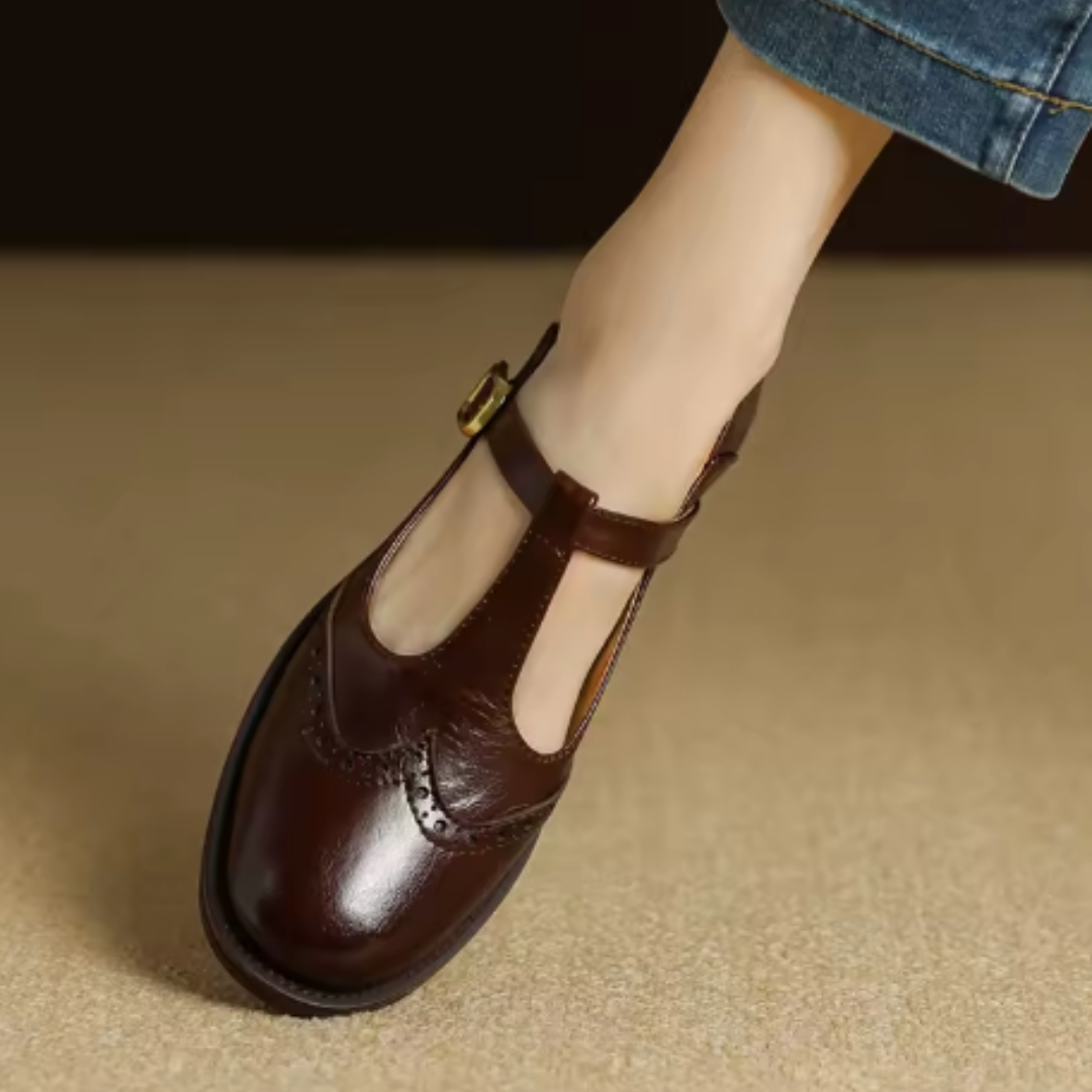 Women’s Round Toe Buckle Mary Jane Shoes
