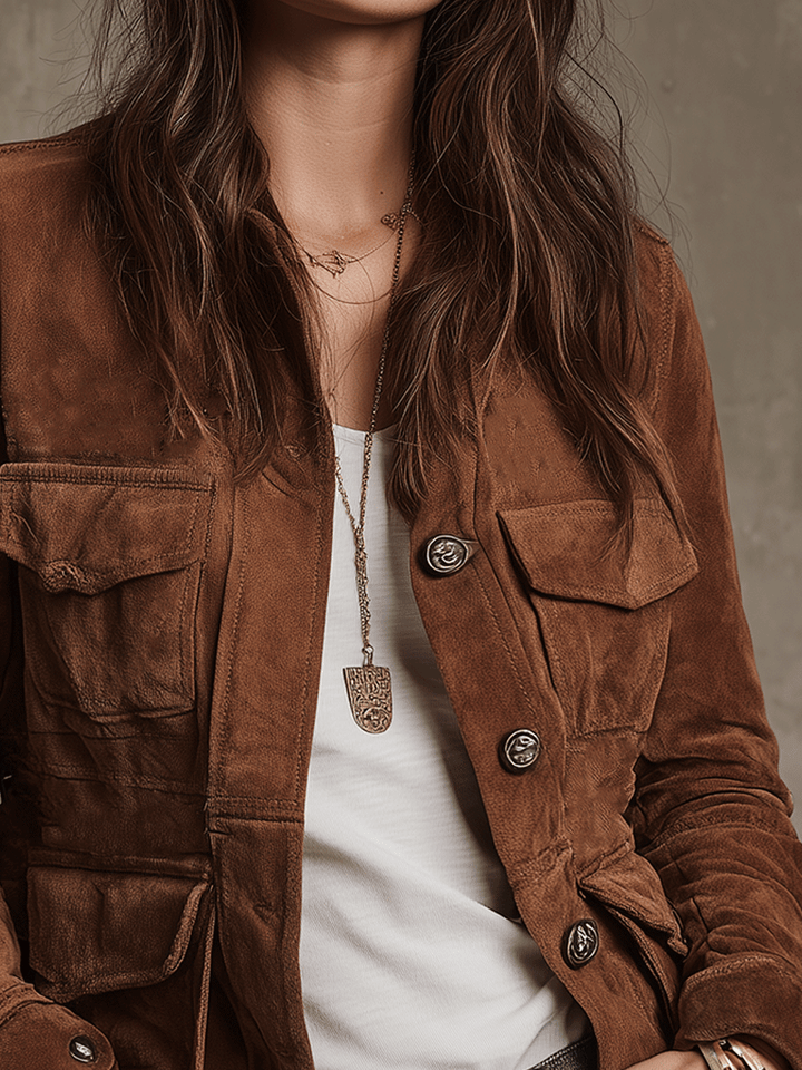 Women’s Vintage Brown Utility Jacket