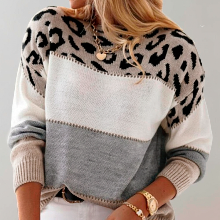 Women’s Leopard Print Pullover Sweater
