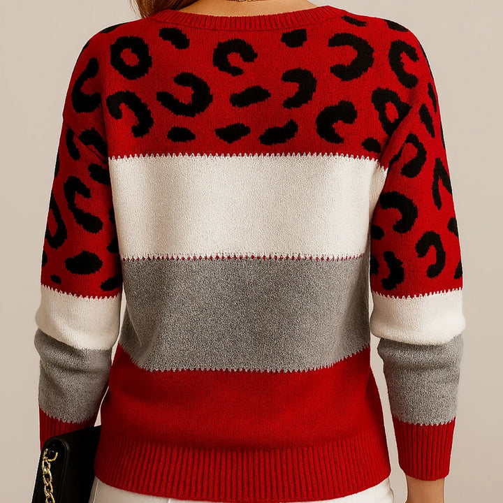 Women’s Leopard Print Pullover Sweater
