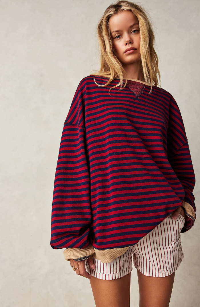 Women’s Striped Knit Pullover Sweater