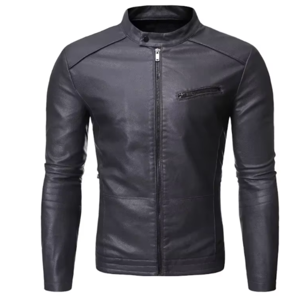 Men’s Slim Fit Zip Front Moto Jacket