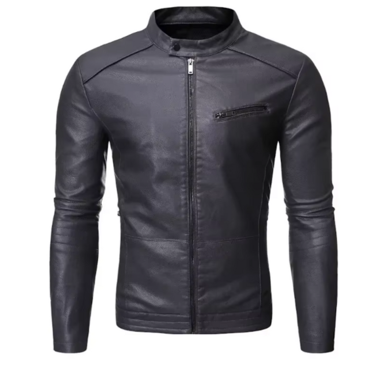 Men’s Slim Fit Zip Front Moto Jacket