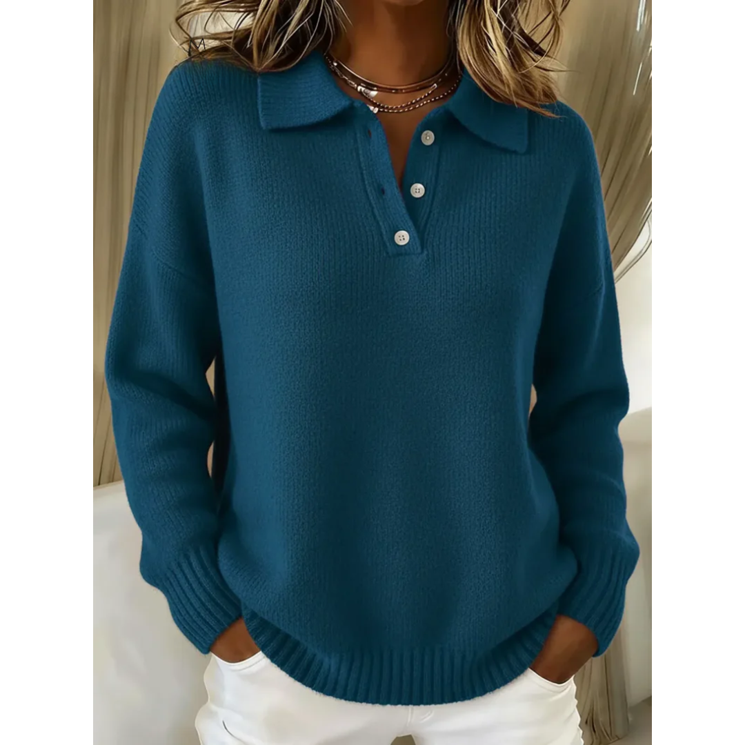 Women’s Collared Button Up Knit Sweater