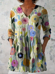 Women’s Long V-Neck Blouse