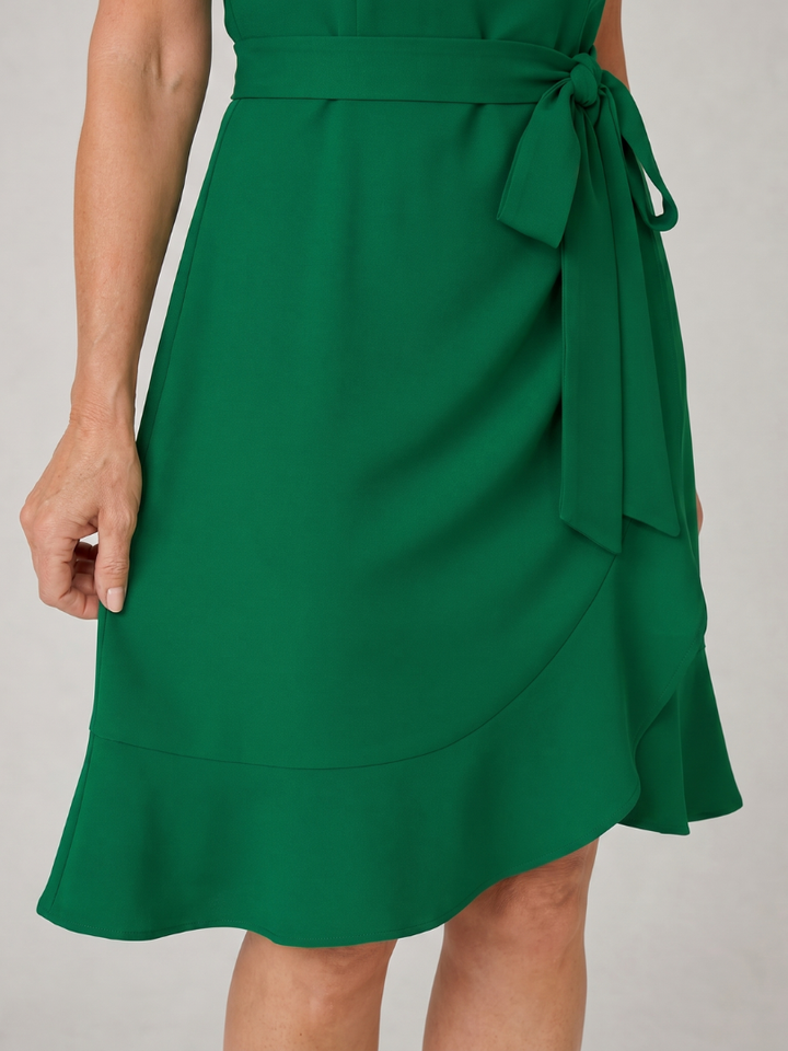 Women’s Short Puff Sleeve Side Tie Mini Dress