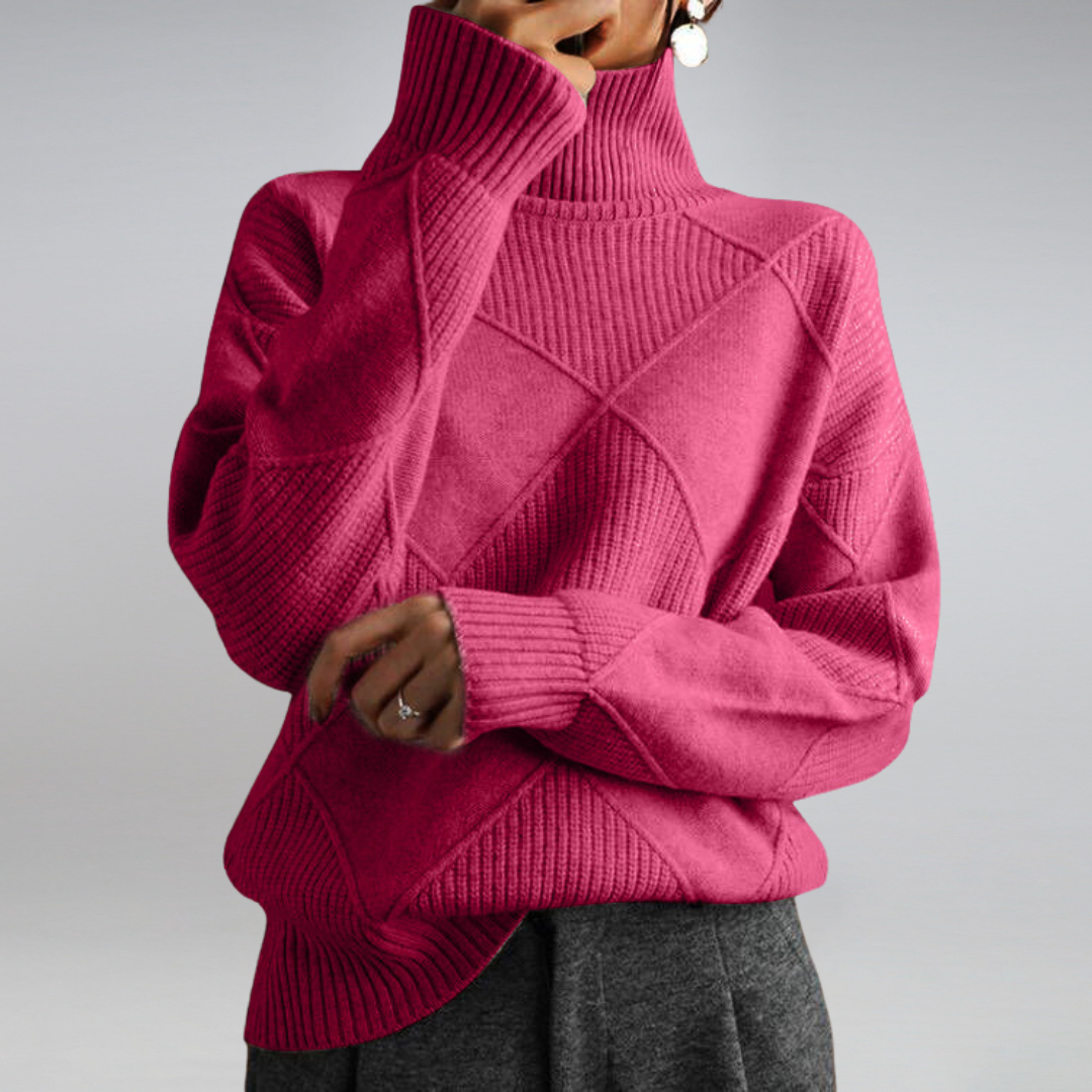 Women’s Ribbed Turtleneck Pullover Sweater