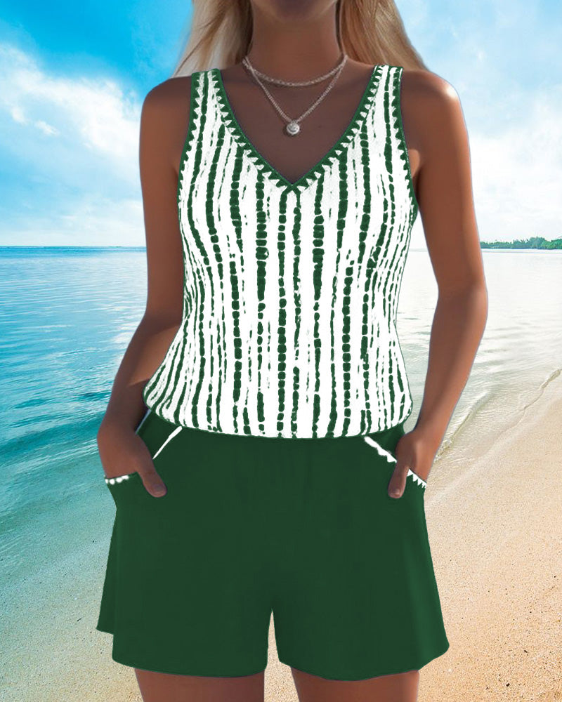Women’s Two-Piece Swim Shorts Tankini Set