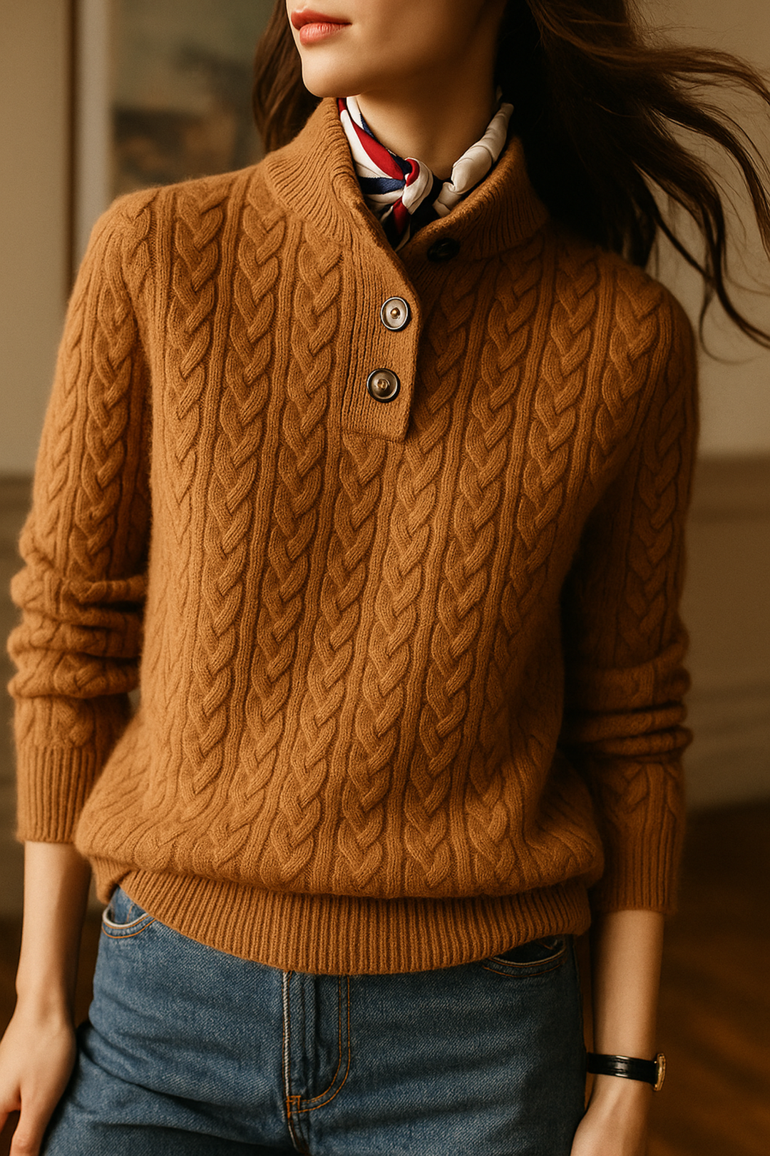 Women’s Textured Cable Knit Sweater
