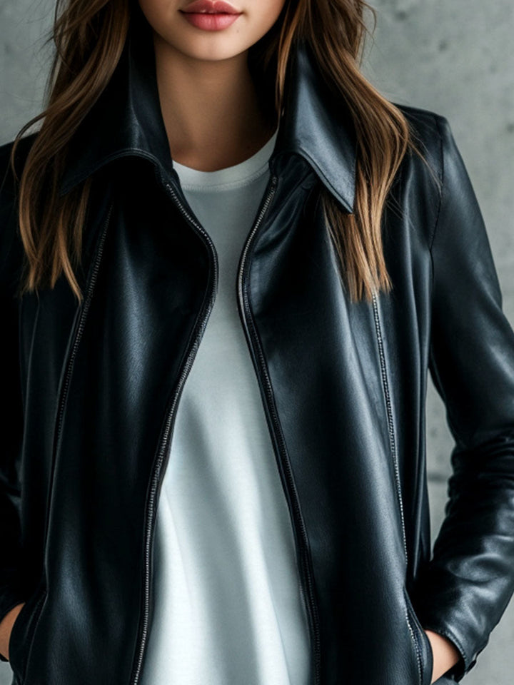 Women’s Lapel Biker Jacket