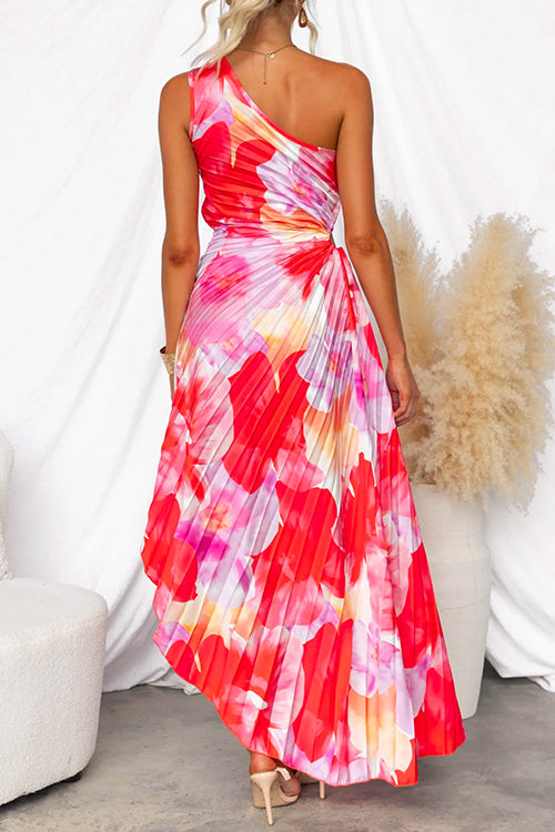 Women’s Vibrant Tropical Print Evening Dress