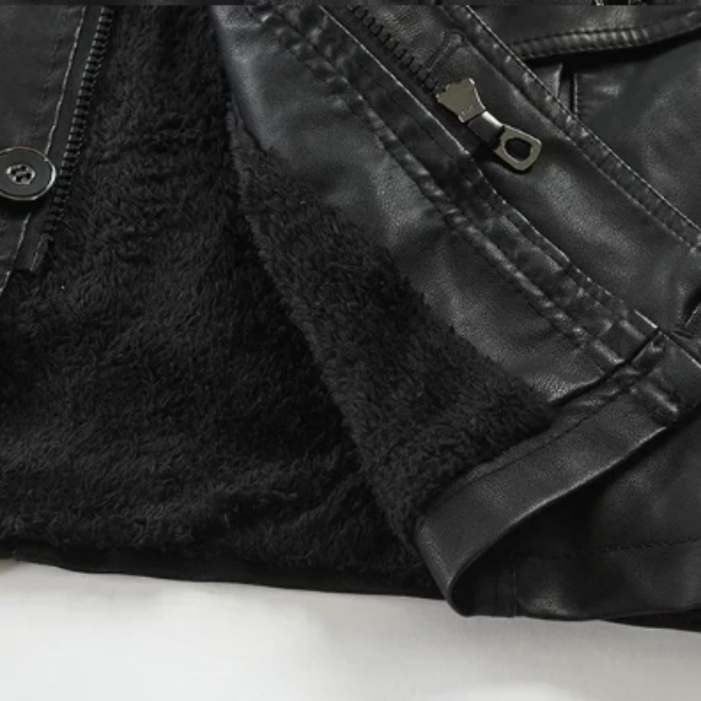 Women’s Long Asymmetric Zip Biker Jacket
