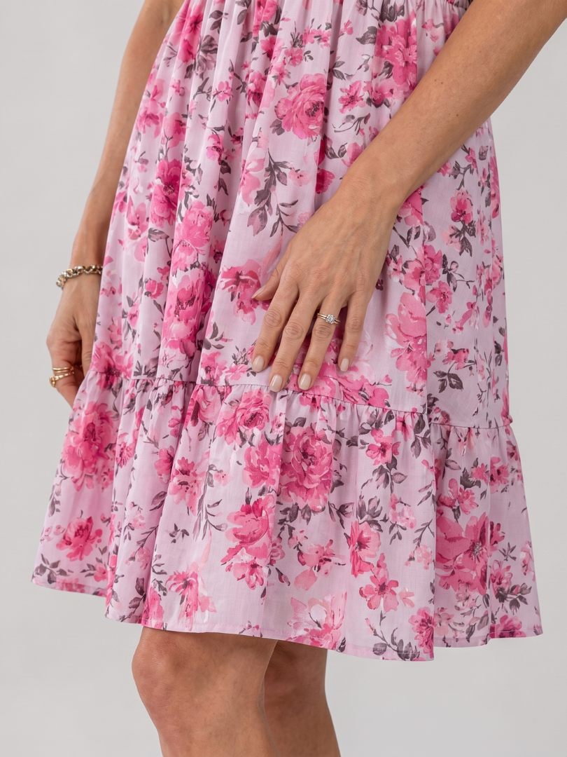 Women’s Spaghetti Strap Floral Print Knee-Length Dress