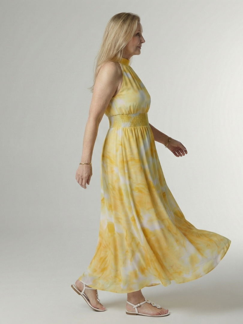 Women’s Gathered Halter Midi Dress