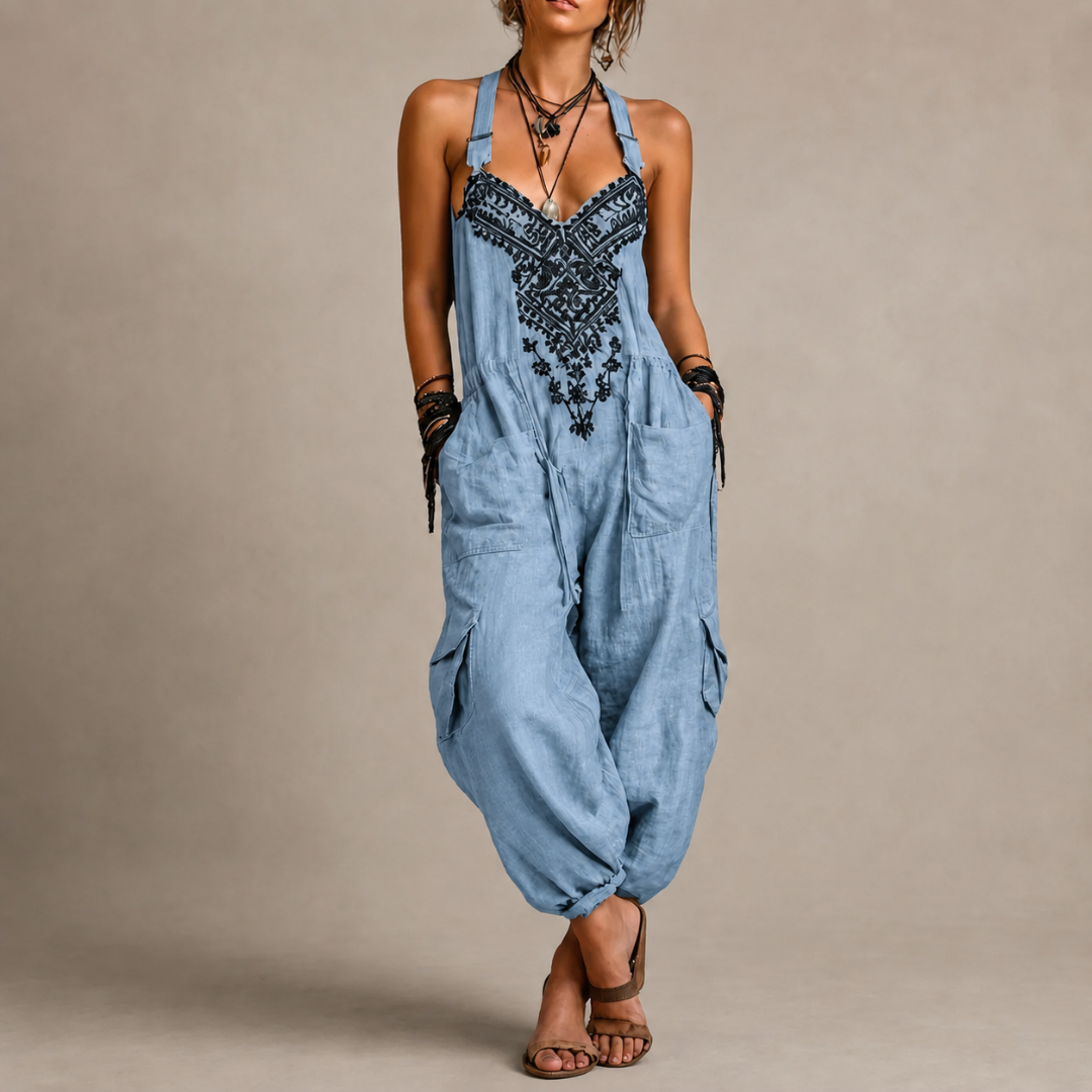Women’s Boho Embroidered Jumpsuit
