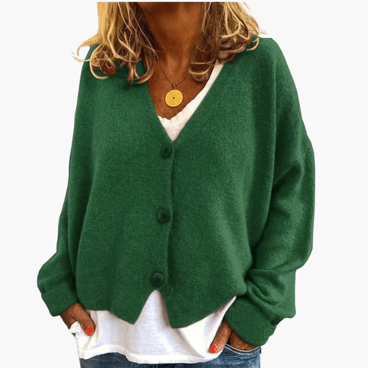 Women’s V Neck Button Front Knit Cardigan