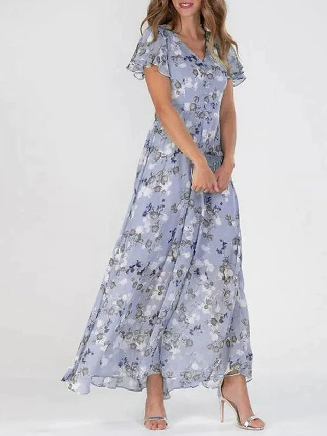 Women’s Floral Print Flowy Maxi Dress