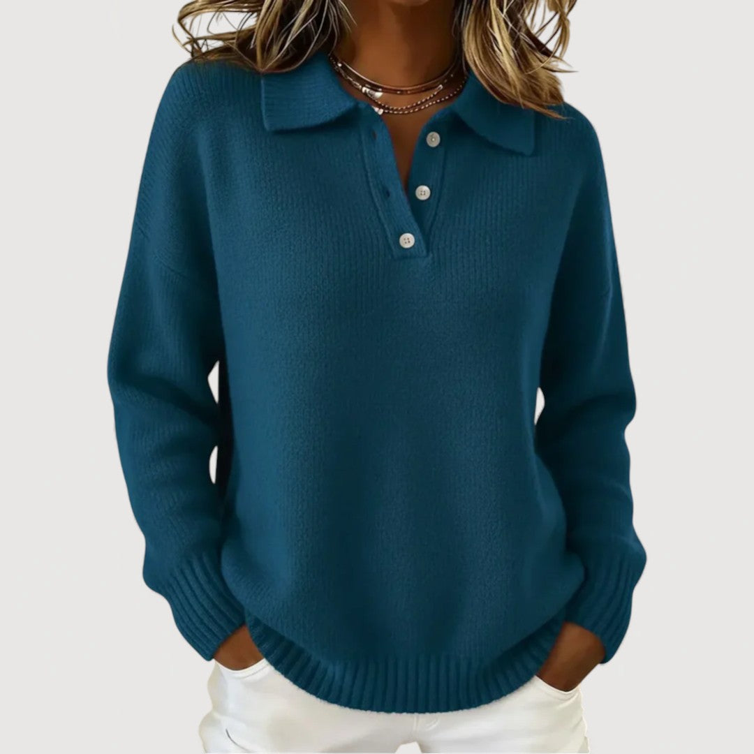 Women’s Cozy Collared Knit Pullover Sweater