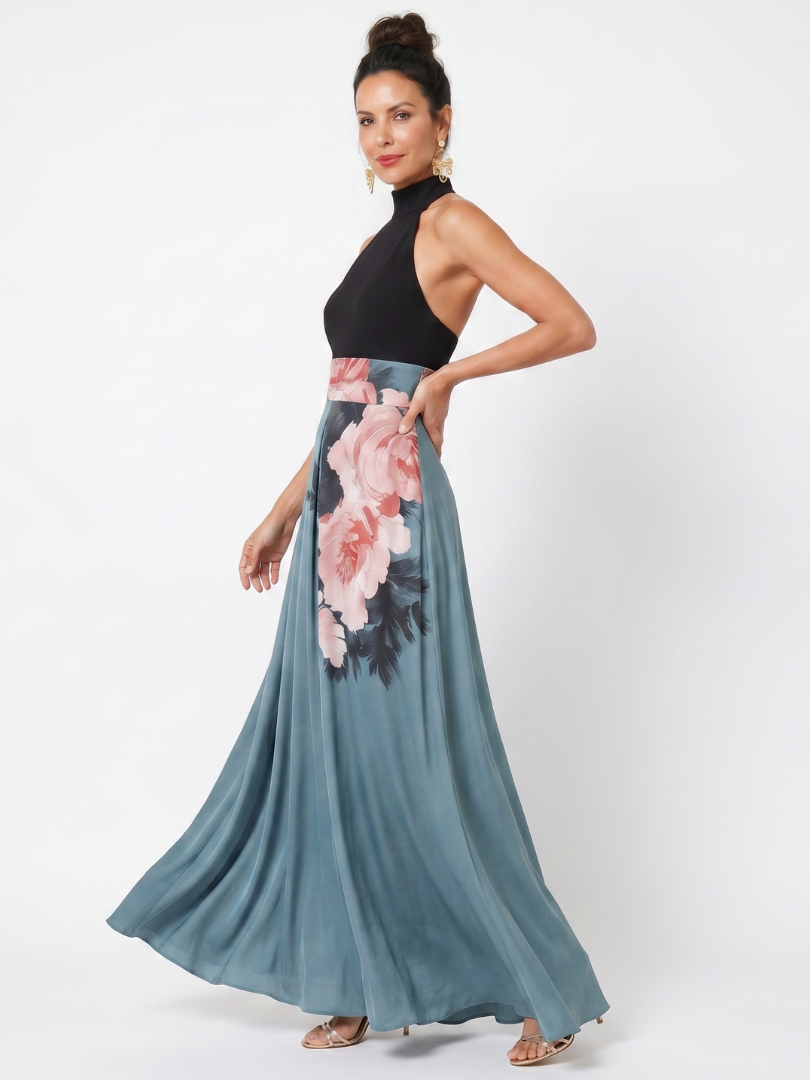 Women’s Halter Neck Floral Maxi Dress