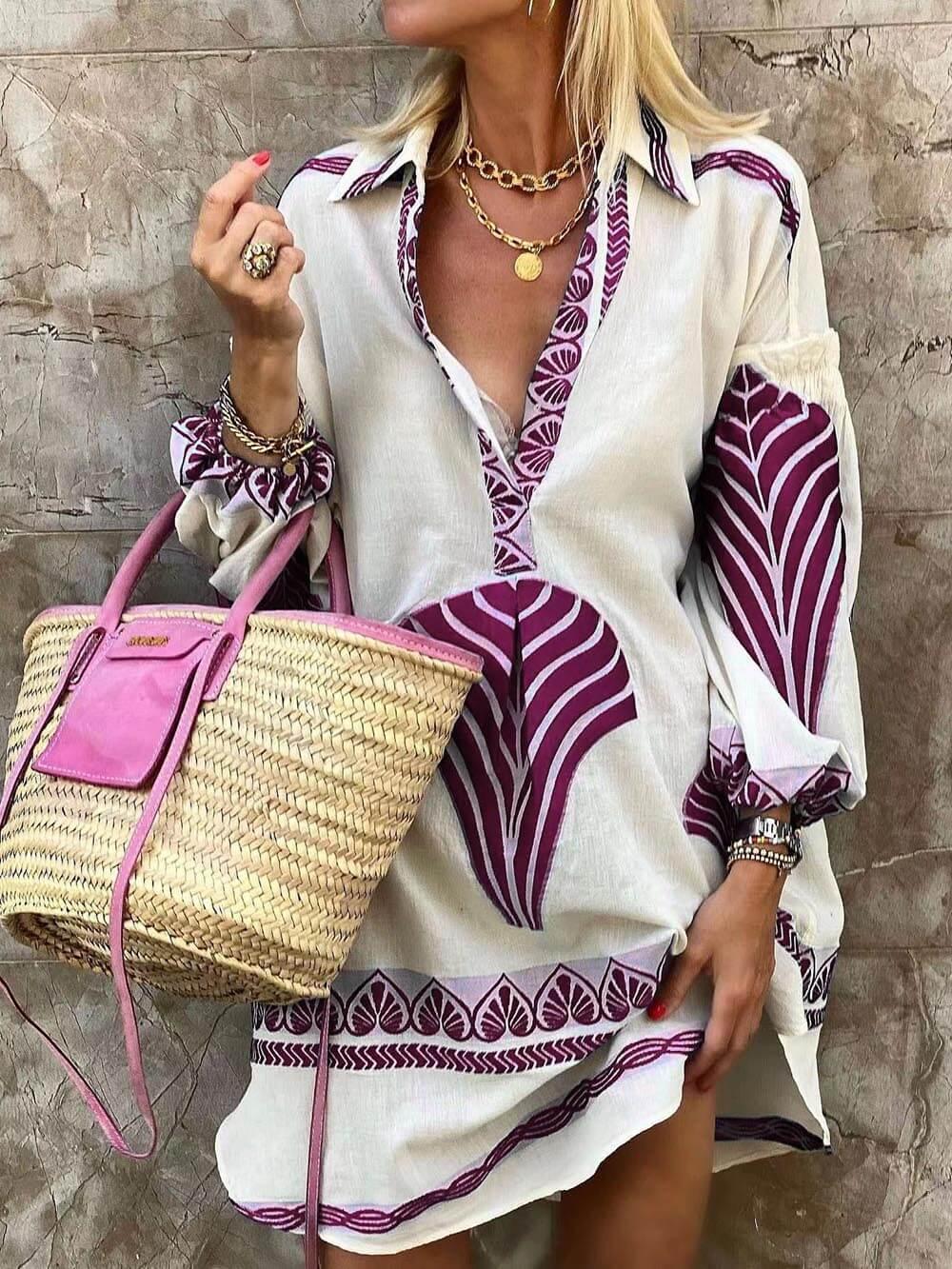 Women’s Tropical Print Summer Mini Dress