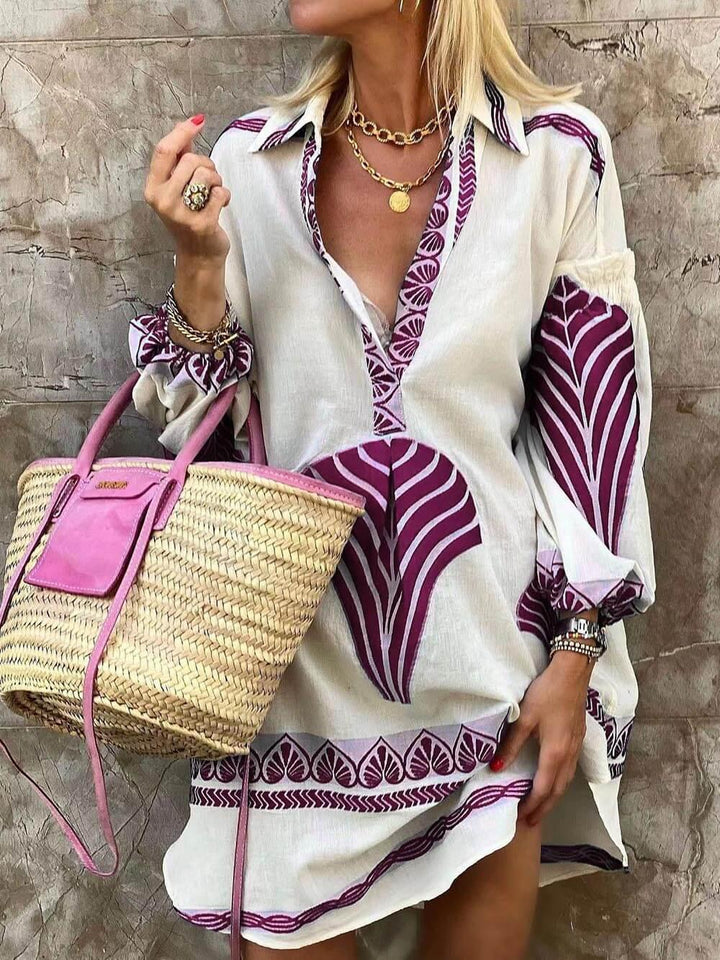 Women’s Tropical Print Summer Mini Dress