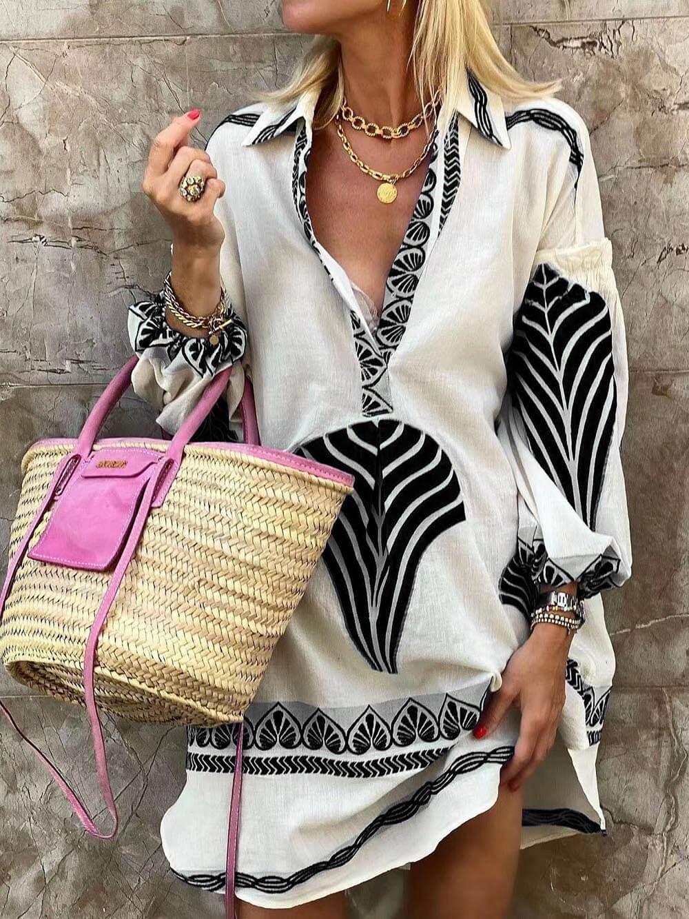 Women’s Tropical Print Summer Mini Dress