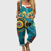 Women’s Soft Art Deco Print Jumpsuit