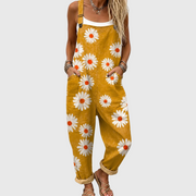 Women’s Daisy Print Wide Leg Jumpsuit
