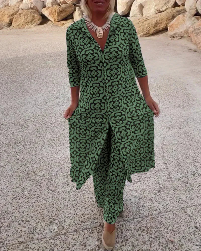 Women’s Geometric Print Two Piece Set