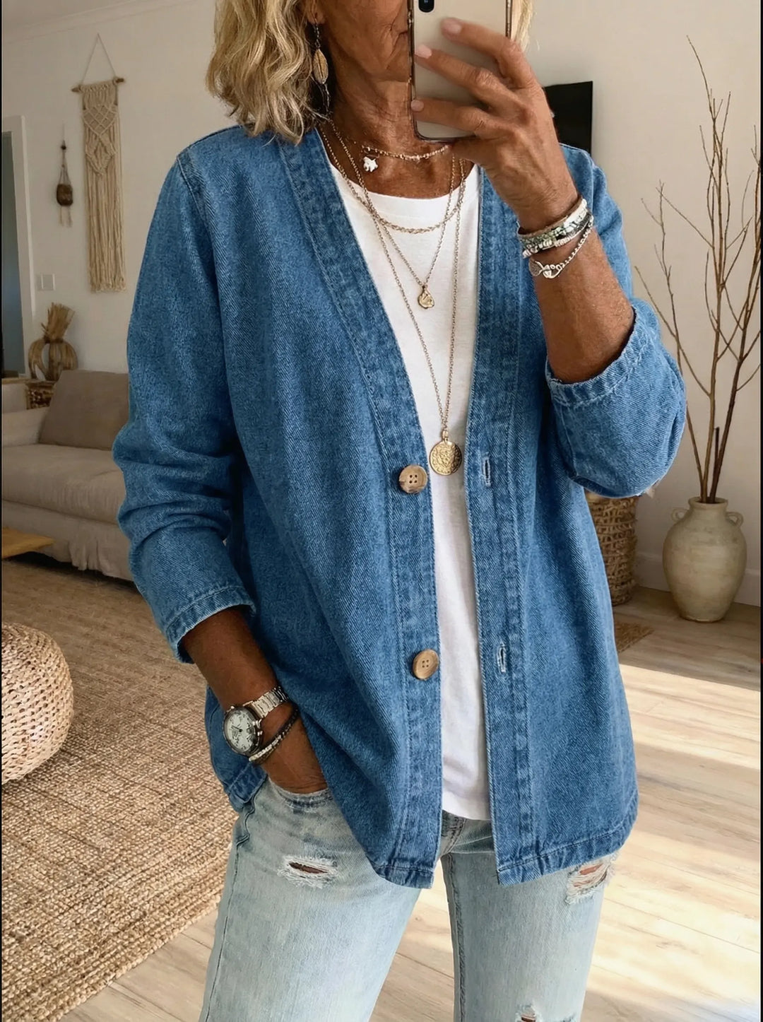Women’s Button Front Collared Coat