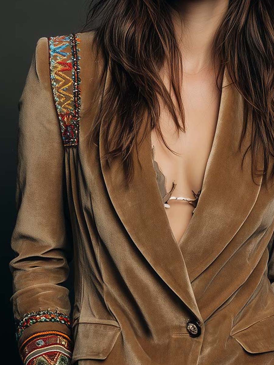 Women’s Bohemian Embroidered Blazer