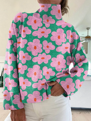 Women’s Floral Knit Pullover Sweater