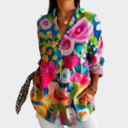 Women’s Floral Print V-Neck Blouse