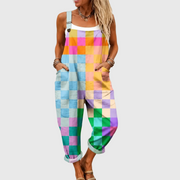 Women’s Soft Multicolor Patchwork Jumpsuit