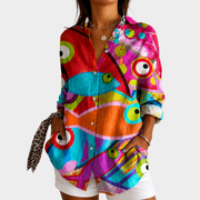 Women’s Vibrant Mosaic Print Blouse
