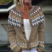 Women’s Oversized Retro Button-Front Cardigan Sweater
