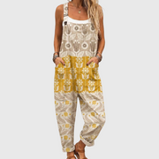 Women’s Vintage Floral Wide Leg Jumpsuit