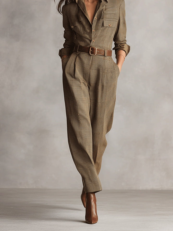 Women’s Tailored Brown Jumpsuit