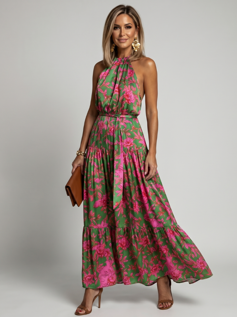 Women’s Draped Halter Midi Dress