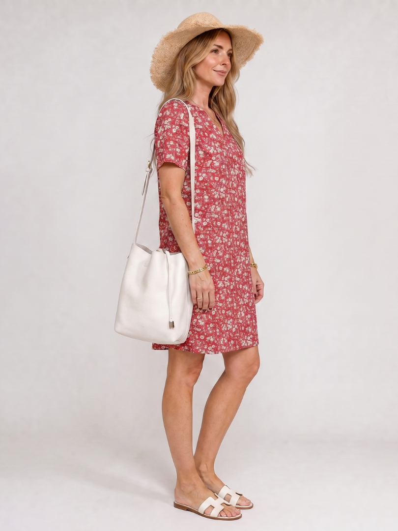 Women’s Short Sleeve Geometric Print Knee Length Dress
