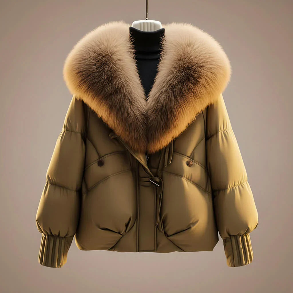 Women’s Padded Fur Collar Winter Coat