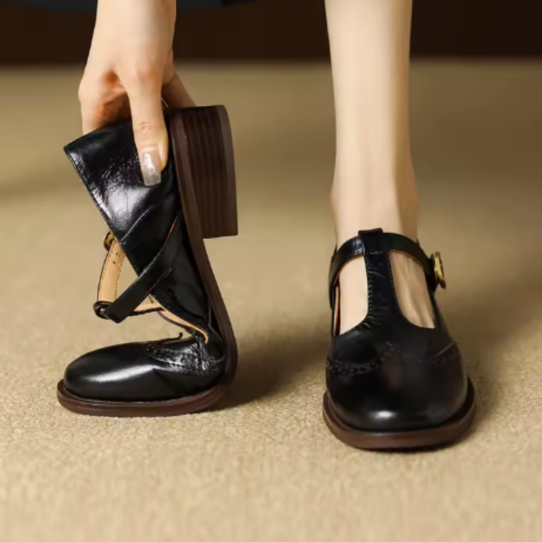 Women’s Round Toe Buckle Mary Jane Shoes