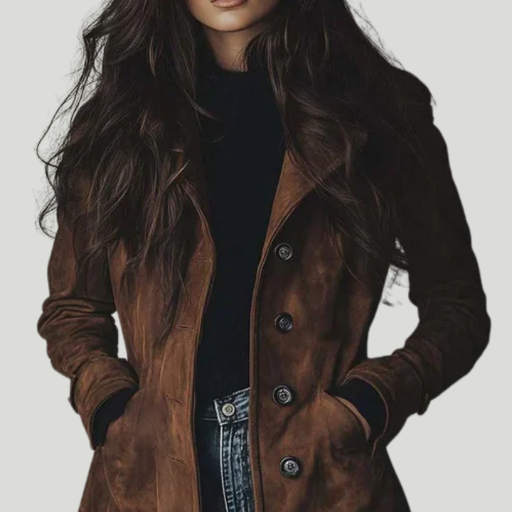 Women’s Elegant Suede-Effect Coat