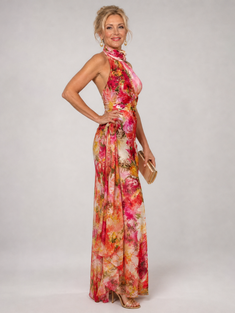 Women’s Halter Floral Maxi Dress