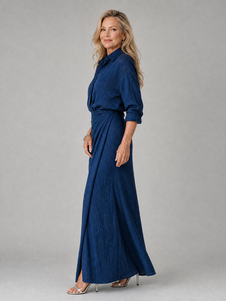 Women’s Long Sleeve Wrap Maxi Dress