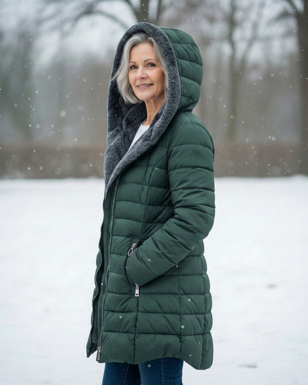 Women’s Fleece Lined Hooded Puffer Coat